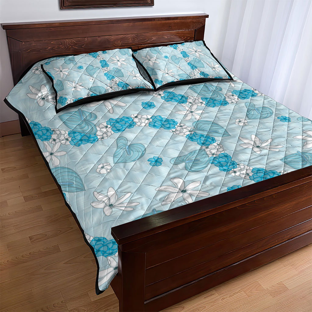 Hawaii Anthurium Tiare Pikake Lei Quilt Bed Set UliUli Lauhala Art Pattern LT01 - Polynesian Pride