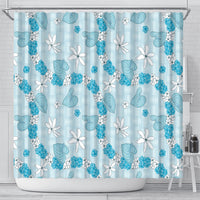 Hawaii Anthurium Tiare Pikake Lei Shower Curtain UliUli Lauhala Art Pattern LT01 - Polynesian Pride