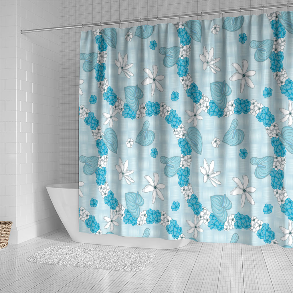 Hawaii Anthurium Tiare Pikake Lei Shower Curtain UliUli Lauhala Art Pattern LT01 - Polynesian Pride