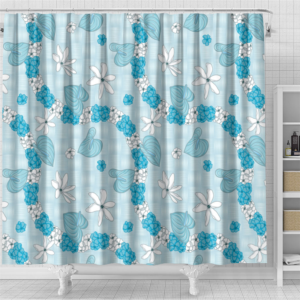 Hawaii Anthurium Tiare Pikake Lei Shower Curtain UliUli Lauhala Art Pattern LT01 - Polynesian Pride