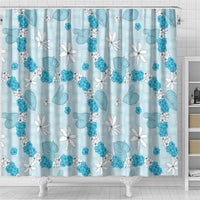 Hawaii Anthurium Tiare Pikake Lei Shower Curtain UliUli Lauhala Art Pattern LT01 - Polynesian Pride