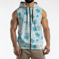 Hawaii Anthurium Tiare Pikake Lei Sleeveless Zip Hoodie UliUli Lauhala Art Pattern LT01 - Polynesian Pride
