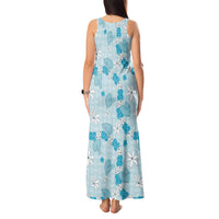 Hawaii Anthurium Tiare Pikake Lei Tank Maxi Dress UliUli Lauhala Art Pattern LT01 - Polynesian Pride