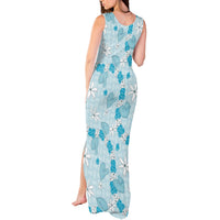 Hawaii Anthurium Tiare Pikake Lei Tank Maxi Dress UliUli Lauhala Art Pattern LT01 - Polynesian Pride