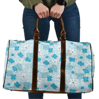 Hawaii Anthurium Tiare Pikake Lei Travel Bag UliUli Lauhala Art Pattern LT01 Blue - Polynesian Pride