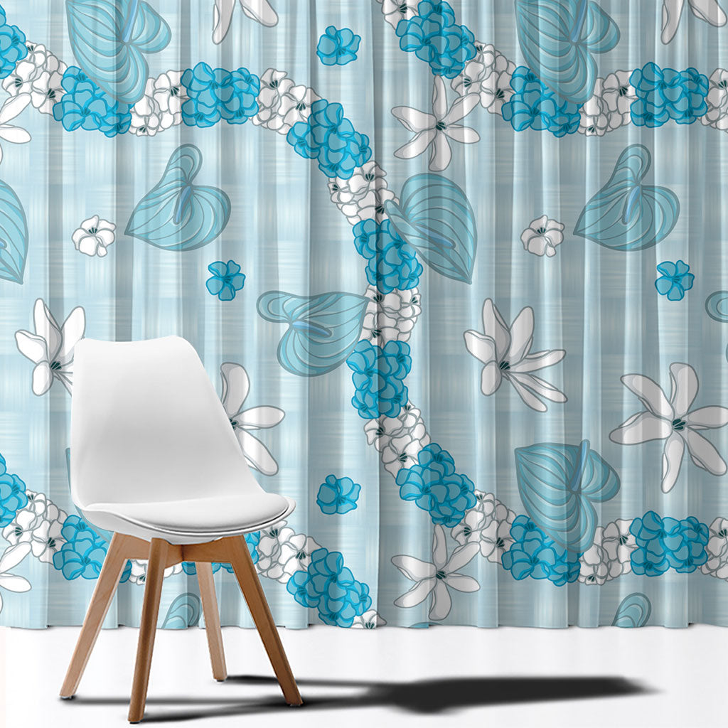 Hawaii Anthurium Tiare Pikake Lei Window Curtain UliUli Lauhala Art Pattern LT01 - Polynesian Pride