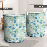 Hawaii Anthurium Tiare Pikake Lei Laundry Basket Omaomao Lauhala Art Pattern LT01 - Polynesian Pride