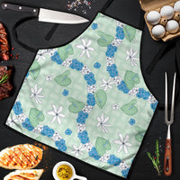 Hawaii Anthurium Tiare Pikake Lei Apron Omaomao Lauhala Art Pattern