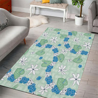 Hawaii Anthurium Tiare Pikake Lei Area Rug Omaomao Lauhala Art Pattern