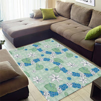 Hawaii Anthurium Tiare Pikake Lei Area Rug Omaomao Lauhala Art Pattern