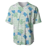 Hawaii Anthurium Tiare Pikake Lei Baseball Jersey Omaomao Lauhala Art Pattern LT01 Green - Polynesian Pride