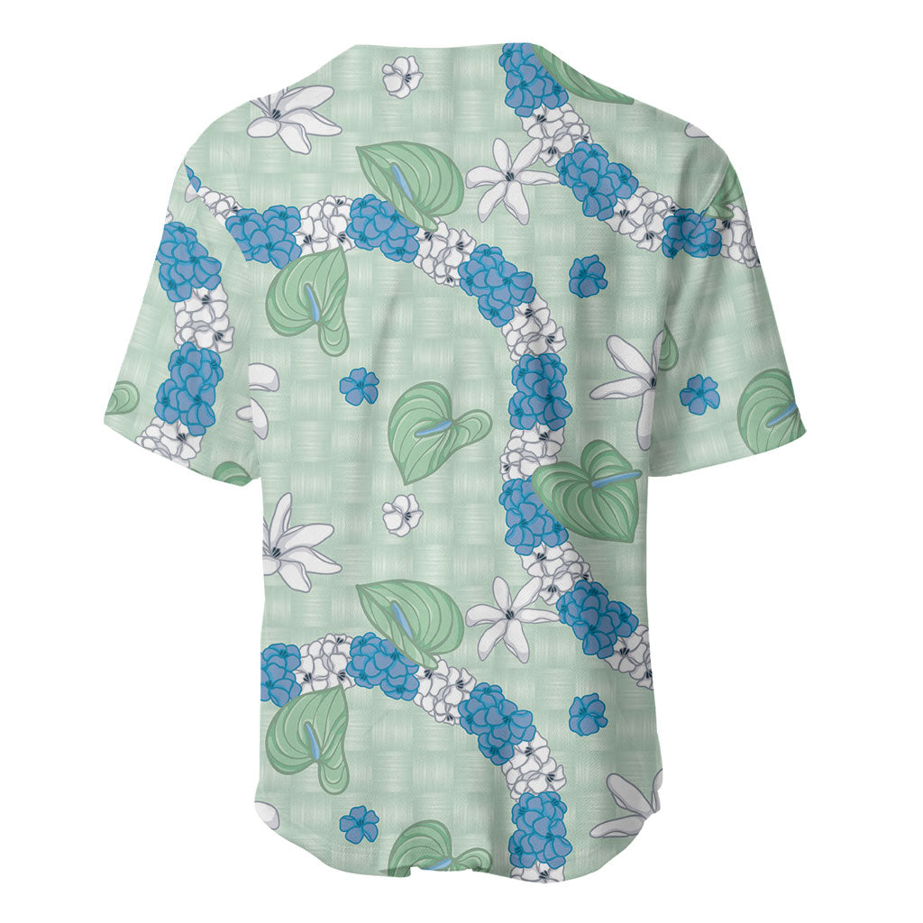 Hawaii Anthurium Tiare Pikake Lei Baseball Jersey Omaomao Lauhala Art Pattern LT01 - Polynesian Pride