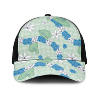 Hawaii Anthurium Tiare Pikake Lei Baseball Net Cap Omaomao Lauhala Art Pattern LT01 One Size Black Green - Polynesian Pride