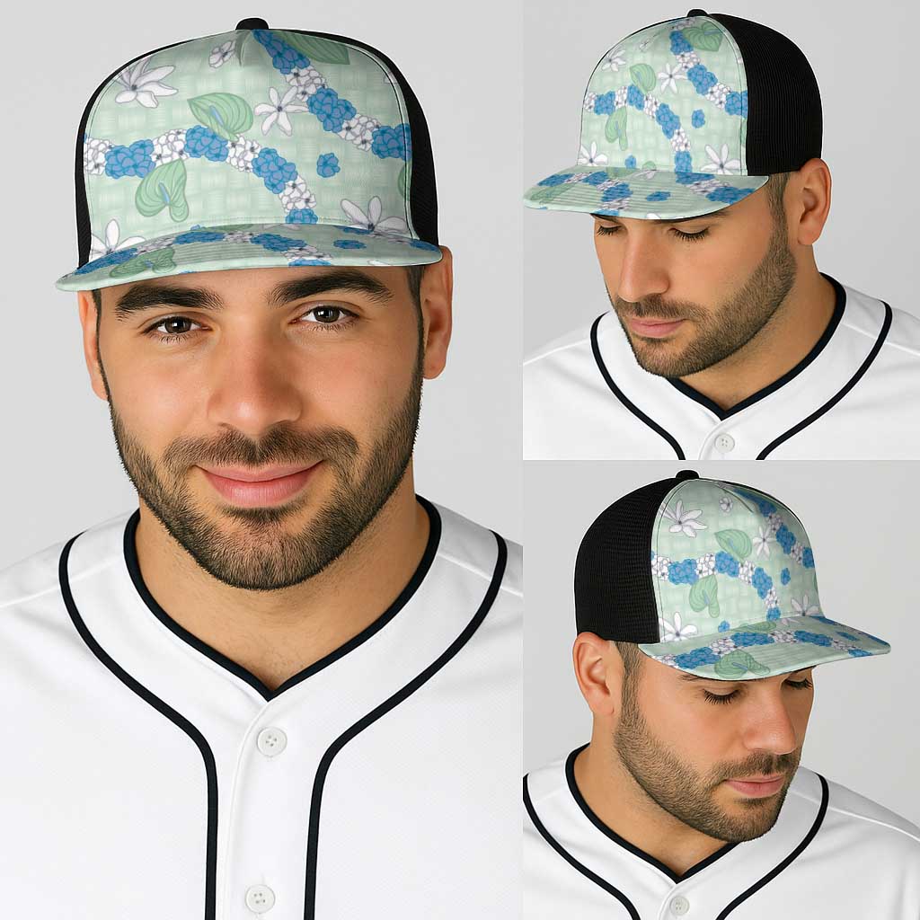 Hawaii Anthurium Tiare Pikake Lei Baseball Net Cap Omaomao Lauhala Art Pattern LT01 - Polynesian Pride