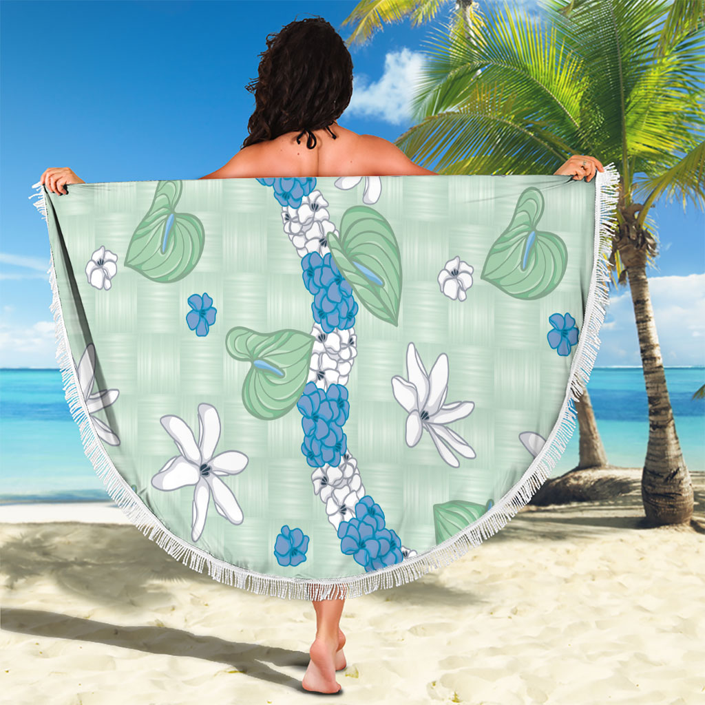 Hawaii Anthurium Tiare Pikake Lei Beach Blanket Omaomao Lauhala Art Pattern LT01 - Polynesian Pride