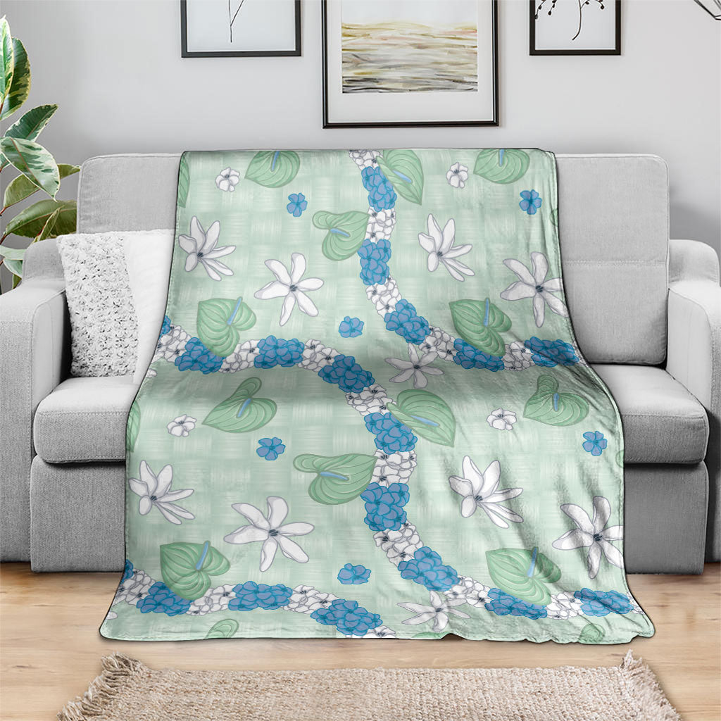 Hawaii Anthurium Tiare Pikake Lei Blanket Omaomao Lauhala Art Pattern LT01 - Polynesian Pride