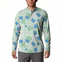 Hawaii Anthurium Tiare Pikake Lei Button Sweatshirt Omaomao Lauhala Art Pattern