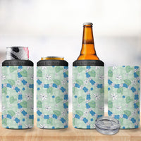 Hawaii Anthurium Tiare Pikake Lei 4 in 1 Can Cooler Tumbler Omaomao Lauhala Art Pattern LT01 - Polynesian Pride