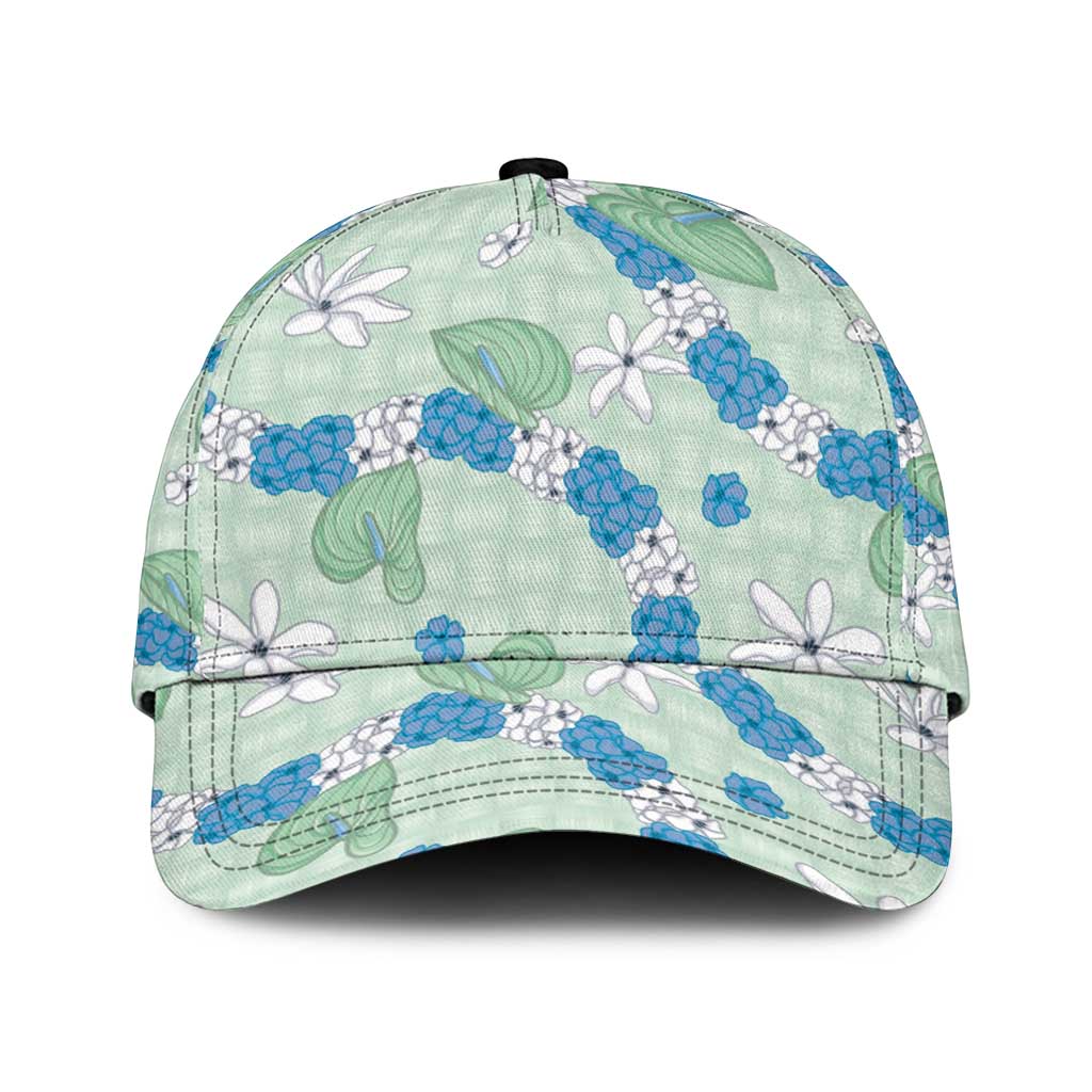 Hawaii Anthurium Tiare Pikake Lei Classic Cap Omaomao Lauhala Art Pattern LT01 Universal Fit Green - Polynesian Pride