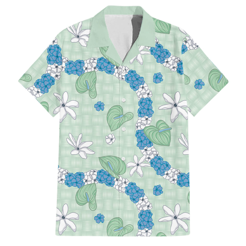 Hawaii Anthurium Tiare Pikake Lei Family Matching Summer Maxi Dress and Hawaiian Shirt Omaomao Lauhala Art Pattern