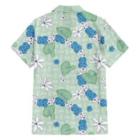 Hawaii Anthurium Tiare Pikake Lei Family Matching Tank Maxi Dress and Hawaiian Shirt Omaomao Lauhala Art Pattern