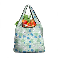 Hawaii Anthurium Tiare Pikake Lei Grocery Bag Omaomao Lauhala Art Pattern LT01 1-pack One Size Green - Polynesian Pride