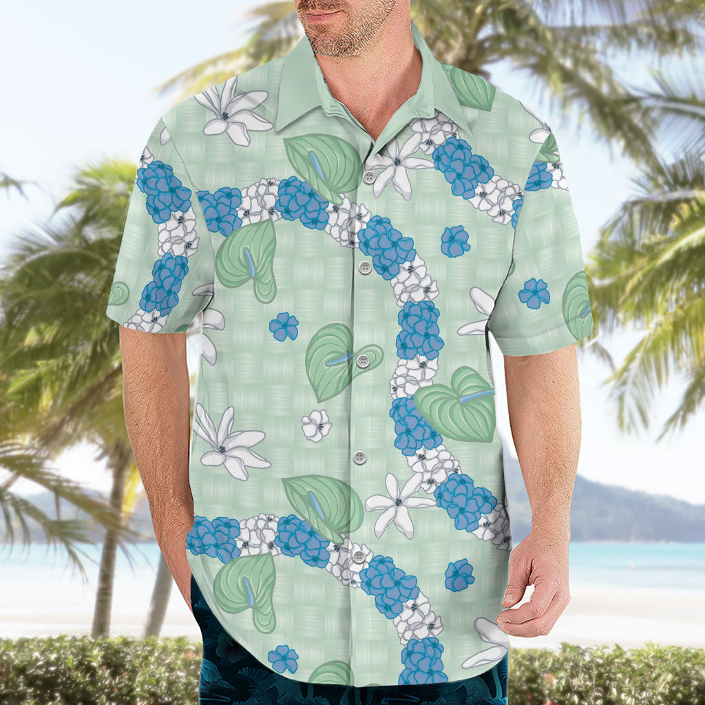 Hawaii Anthurium Tiare Pikake Lei Hawaiian Shirt Omaomao Lauhala Art Pattern