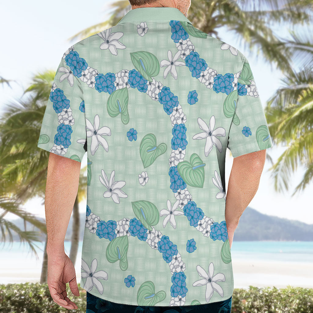 Hawaii Anthurium Tiare Pikake Lei Hawaiian Shirt Omaomao Lauhala Art Pattern