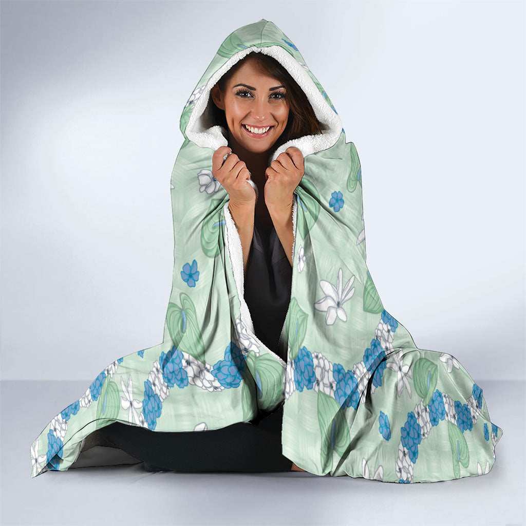 Hawaii Anthurium Tiare Pikake Lei Hooded Blanket Omaomao Lauhala Art Pattern LT01 - Polynesian Pride