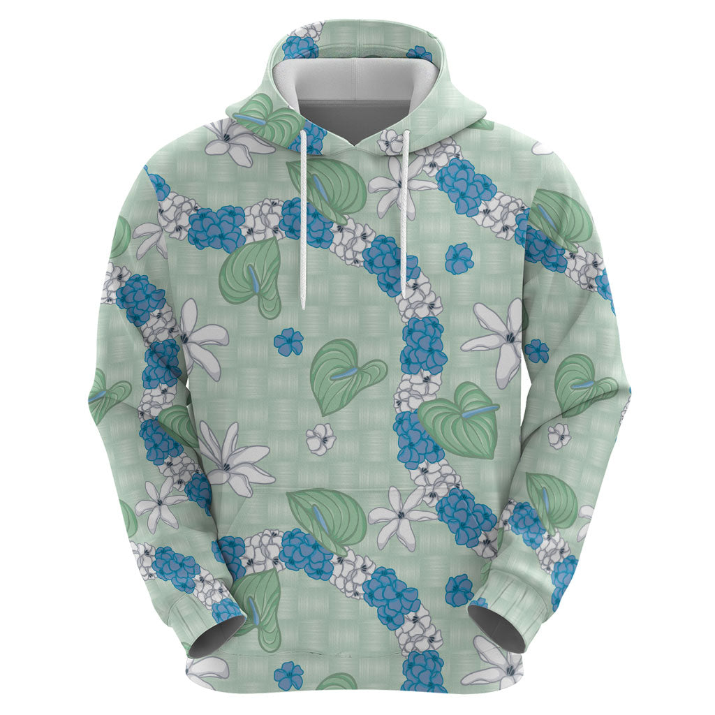 Hawaii Anthurium Tiare Pikake Lei Hoodie Omaomao Lauhala Art Pattern