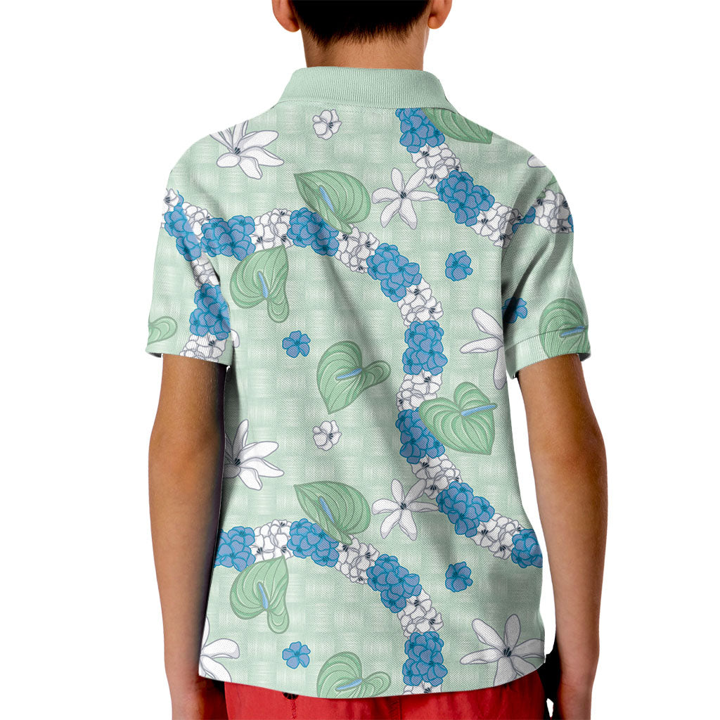Hawaii Anthurium Tiare Pikake Lei Kid Polo Shirt Omaomao Lauhala Art Pattern LT01 - Polynesian Pride