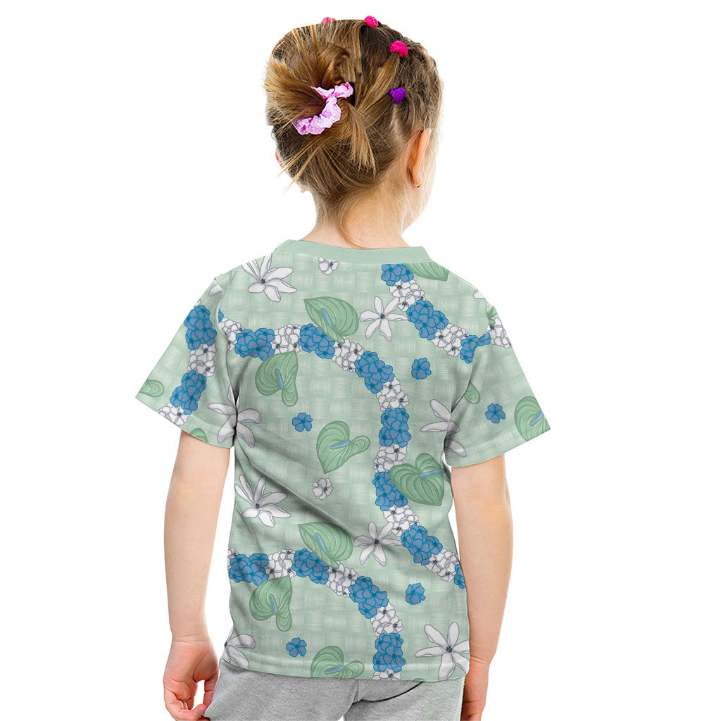 Hawaii Anthurium Tiare Pikake Lei Kid T Shirt Omaomao Lauhala Art Pattern LT01 - Polynesian Pride