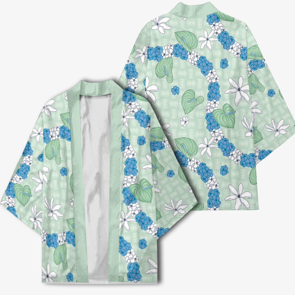 Hawaii Anthurium Tiare Pikake Lei Kimono Omaomao Lauhala Art Pattern LT01 - Polynesian Pride