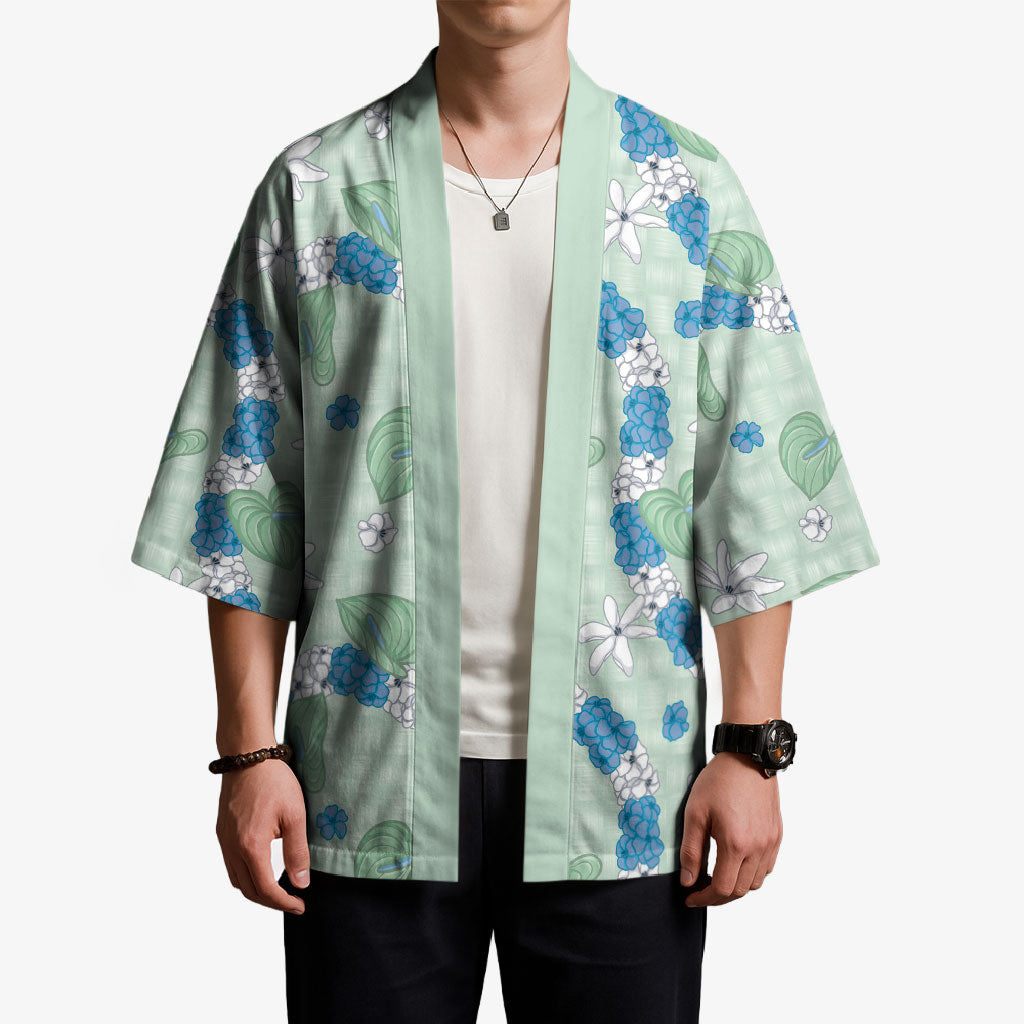 Hawaii Anthurium Tiare Pikake Lei Kimono Omaomao Lauhala Art Pattern LT01 - Polynesian Pride