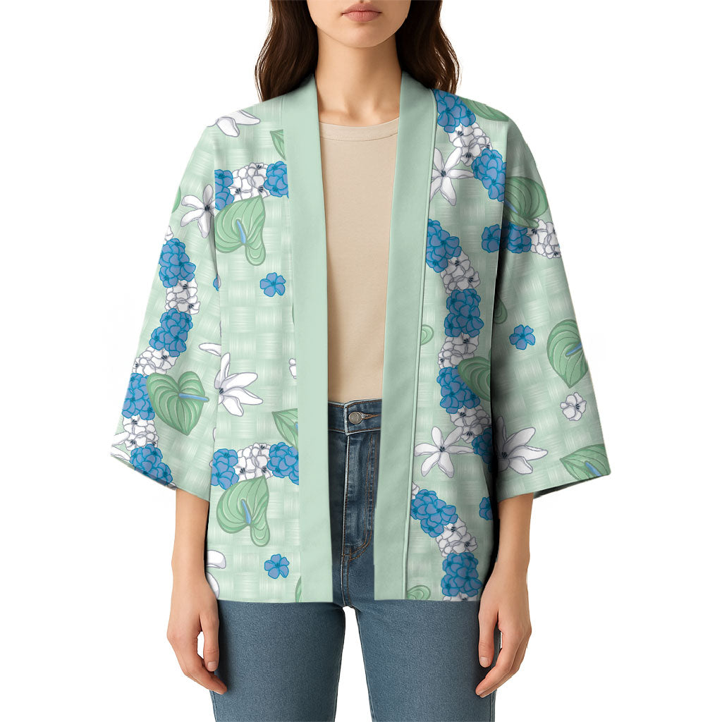 Hawaii Anthurium Tiare Pikake Lei Kimono Omaomao Lauhala Art Pattern LT01 - Polynesian Pride