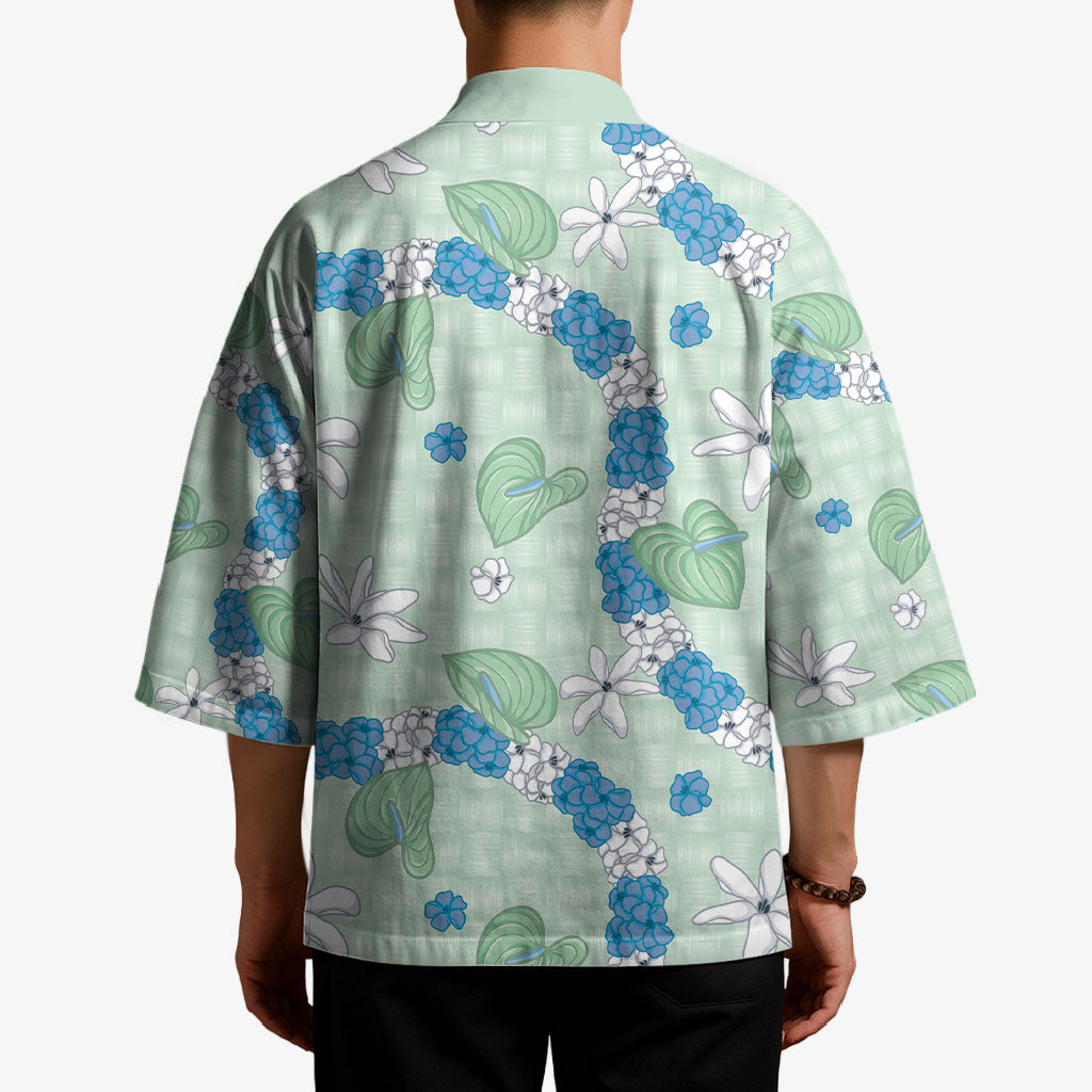 Hawaii Anthurium Tiare Pikake Lei Kimono Omaomao Lauhala Art Pattern LT01 - Polynesian Pride