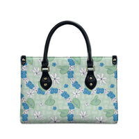 Hawaii Anthurium Tiare Pikake Lei Leather Bag Omaomao Lauhala Art Pattern LT01 - Polynesian Pride