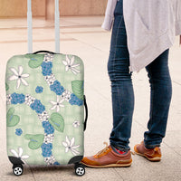 Hawaii Anthurium Tiare Pikake Lei Luggage Cover Omaomao Lauhala Art Pattern LT01 Green - Polynesian Pride