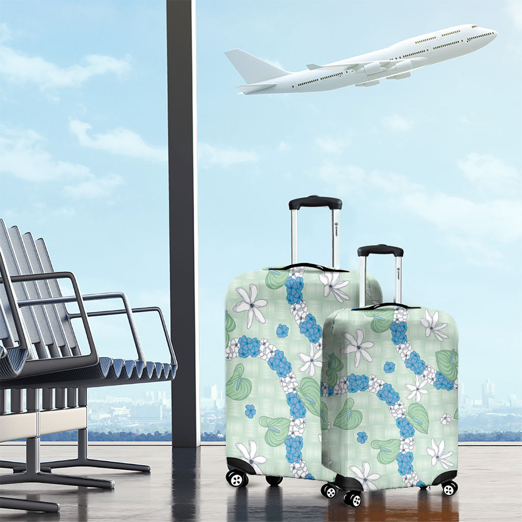 Hawaii Anthurium Tiare Pikake Lei Luggage Cover Omaomao Lauhala Art Pattern LT01 - Polynesian Pride