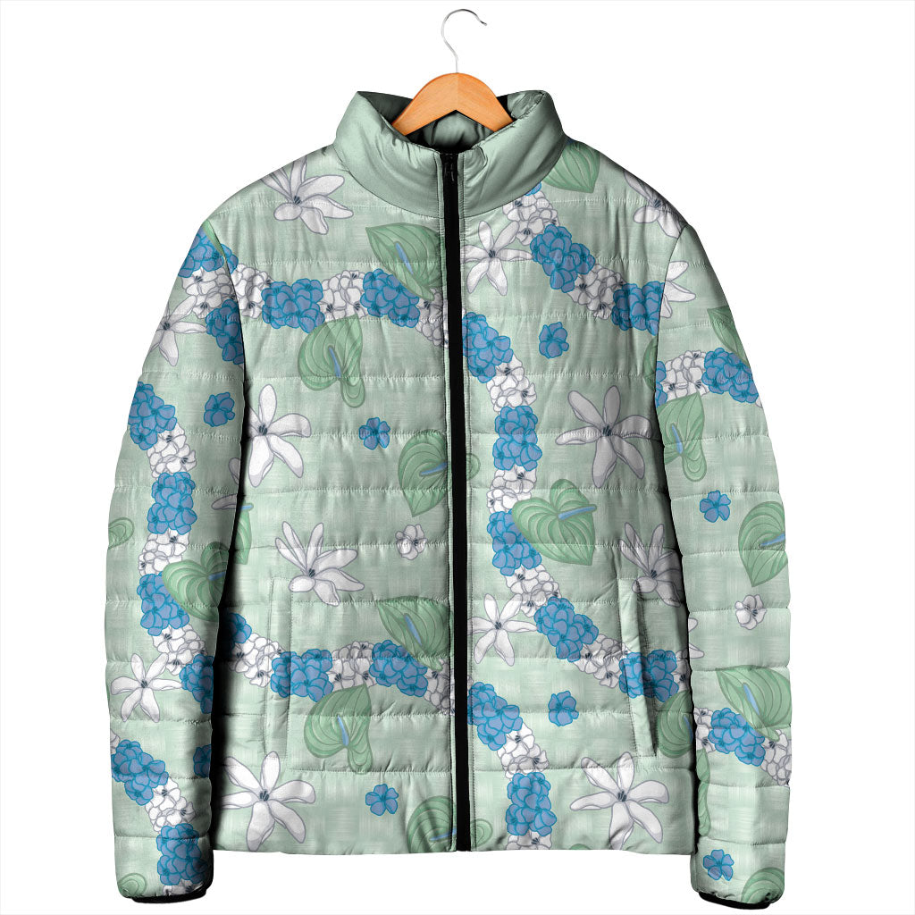 Hawaii Anthurium Tiare Pikake Lei Padded Jacket Omaomao Lauhala Art Pattern LT01 - Polynesian Pride