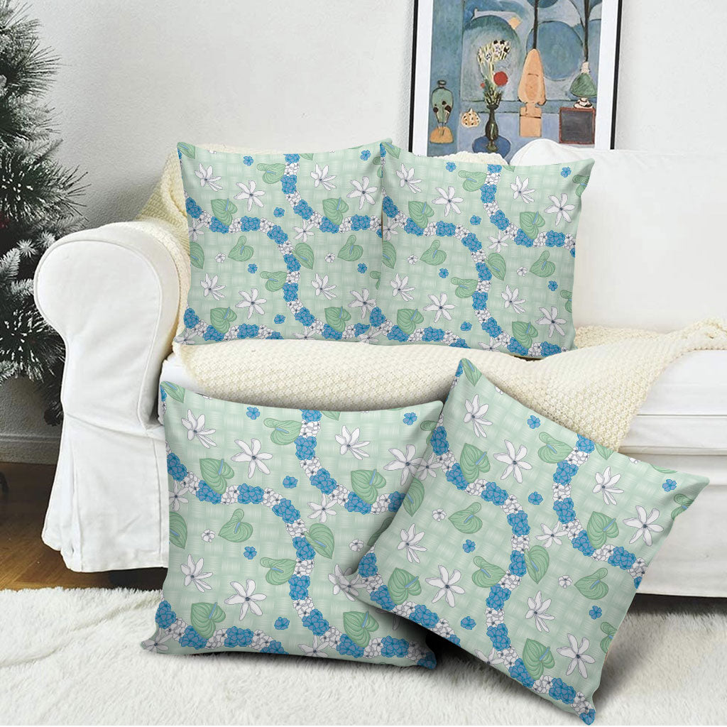 Hawaii Anthurium Tiare Pikake Lei Pillow Cover Omaomao Lauhala Art Pattern LT01 - Polynesian Pride