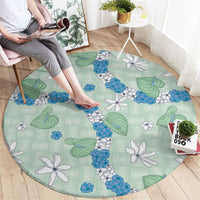 Hawaii Anthurium Tiare Pikake Lei Round Carpet Omaomao Lauhala Art Pattern LT01 - Polynesian Pride