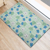 Hawaii Anthurium Tiare Pikake Lei Rubber Doormat Omaomao Lauhala Art Pattern LT01 - Polynesian Pride