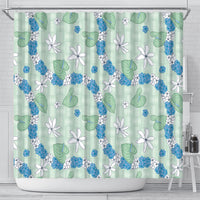 Hawaii Anthurium Tiare Pikake Lei Shower Curtain Omaomao Lauhala Art Pattern LT01 - Polynesian Pride