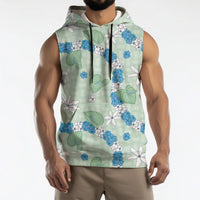 Hawaii Anthurium Tiare Pikake Lei Sleeveless Hoodie Omaomao Lauhala Art Pattern LT01 - Polynesian Pride