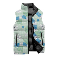 Hawaii Anthurium Tiare Pikake Lei Sleeveless Puffer Jacket Omaomao Lauhala Art Pattern LT01 - Polynesian Pride