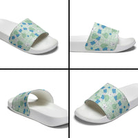 Hawaii Anthurium Tiare Pikake Lei Slide Sandals Omaomao Lauhala Art Pattern LT01 - Polynesian Pride