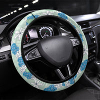 Hawaii Anthurium Tiare Pikake Lei Steering Wheel Cover Omaomao Lauhala Art Pattern LT01 Universal Fit Green - Polynesian Pride