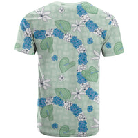 Hawaii Anthurium Tiare Pikake Lei T Shirt Omaomao Lauhala Art Pattern LT01 - Polynesian Pride