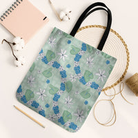 Hawaii Anthurium Tiare Pikake Lei Tote Bag Omaomao Lauhala Art Pattern LT01 Black Strap One Size Green - Polynesian Pride